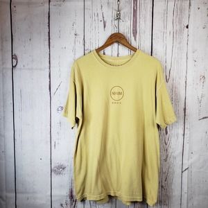NHIM Live Move Exist Mens T Shirt Size Large Short Sleeve Cotton Yellow